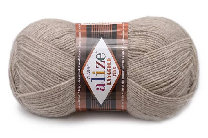 

Alize LanaGold Fine, меланж беж №152, Бежевый