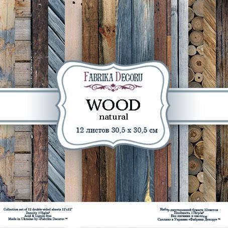 

Набор скрапбумаги "Wood natural", 30,5x30,5см