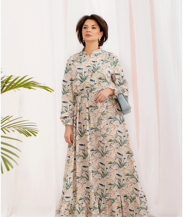 

Платье макси из софта красивое батал цветочный принт Christina разные цвета 50, 52, 54, 56, 58, 60