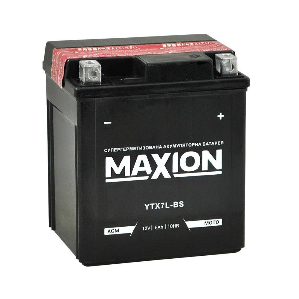 

Мото аккумулятор AGM MAXION YTX 7L-BS (12V, 7A)