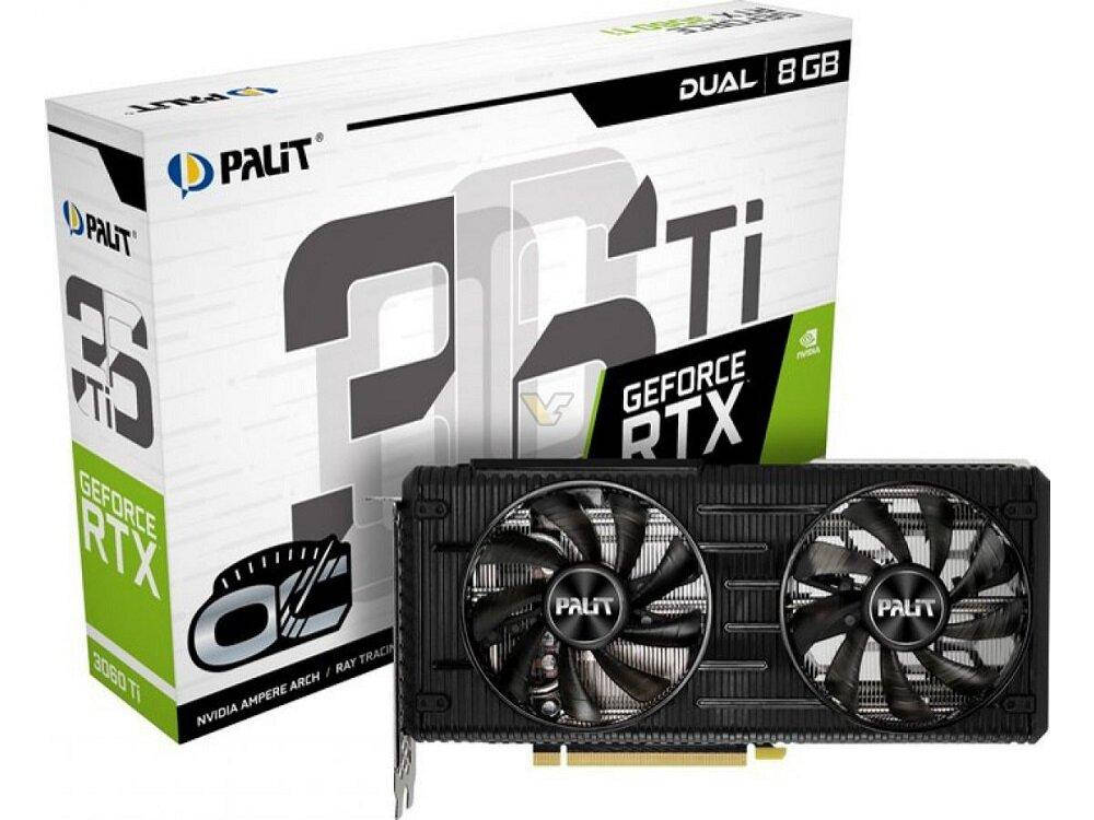 

Відеокарта Palit GeForce RTX 3060 Ti Dual V1 (NE6306T019P2-190AD/LHR)