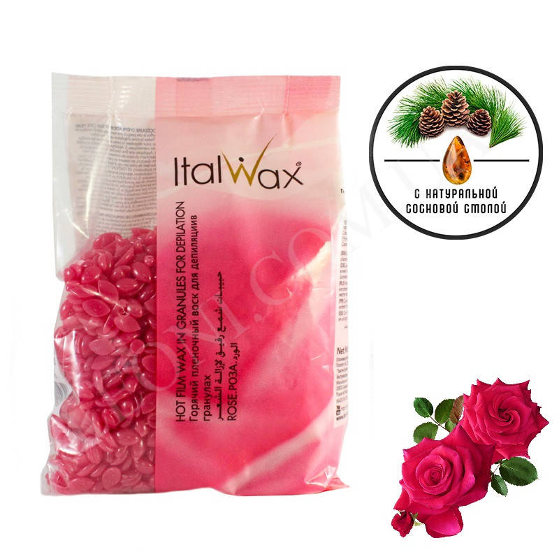 

Воск в гранулах пленочный ItalWax Роза (500г).