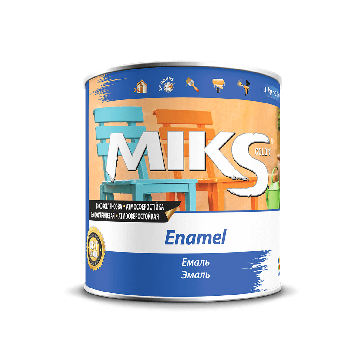 

Эмаль MIKS Color алкидная хаки глянец 2.8кг