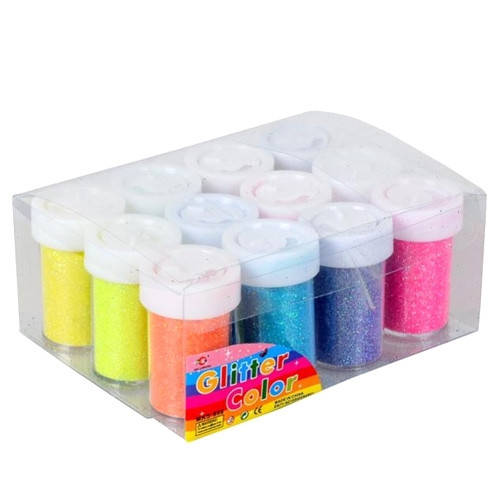 

Глиттер декоративные блестки, неоновый 12x12г 12 цветов, для ногтей