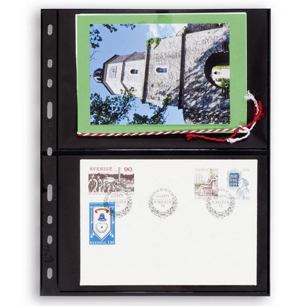 

Лист до альбому Leuchtturm, OPTIMA, 2x2 кишень по 180 x 120 мм, чорний, 2S