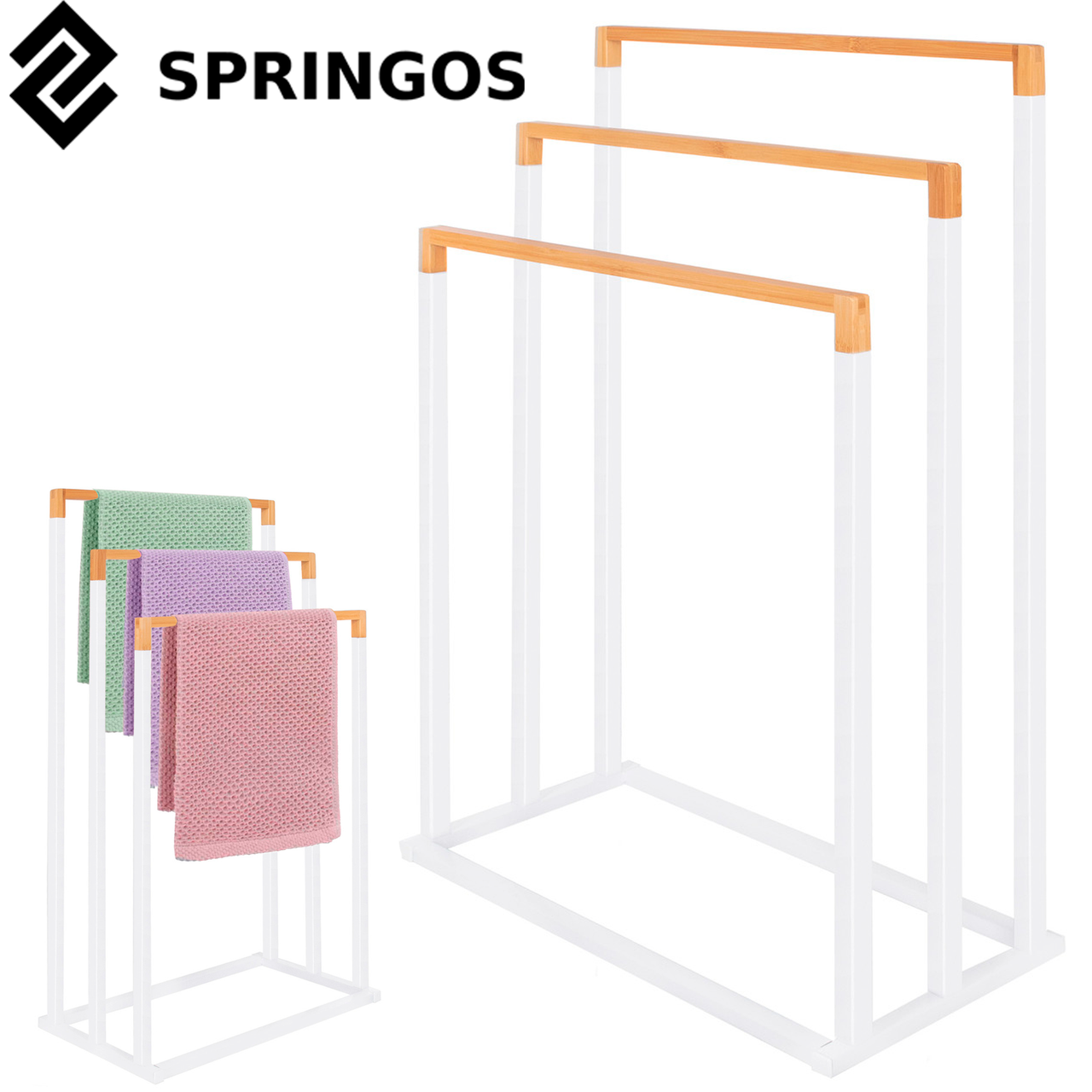 

Стойка-держатель для полотенец напольная Springos HG0023 полотенцесушитель напольный, Белый