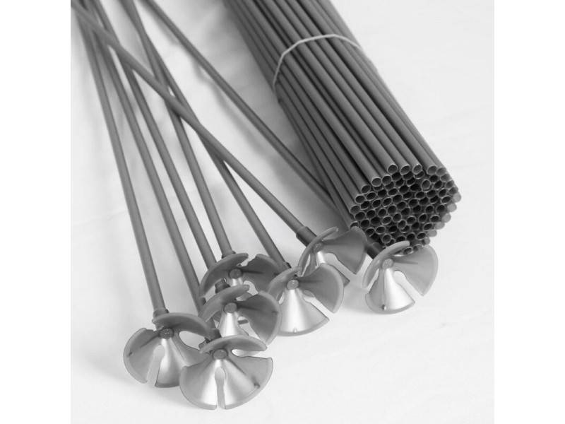 

Палочки большие держатели для шариков фольгированных Серебряные 50 см.