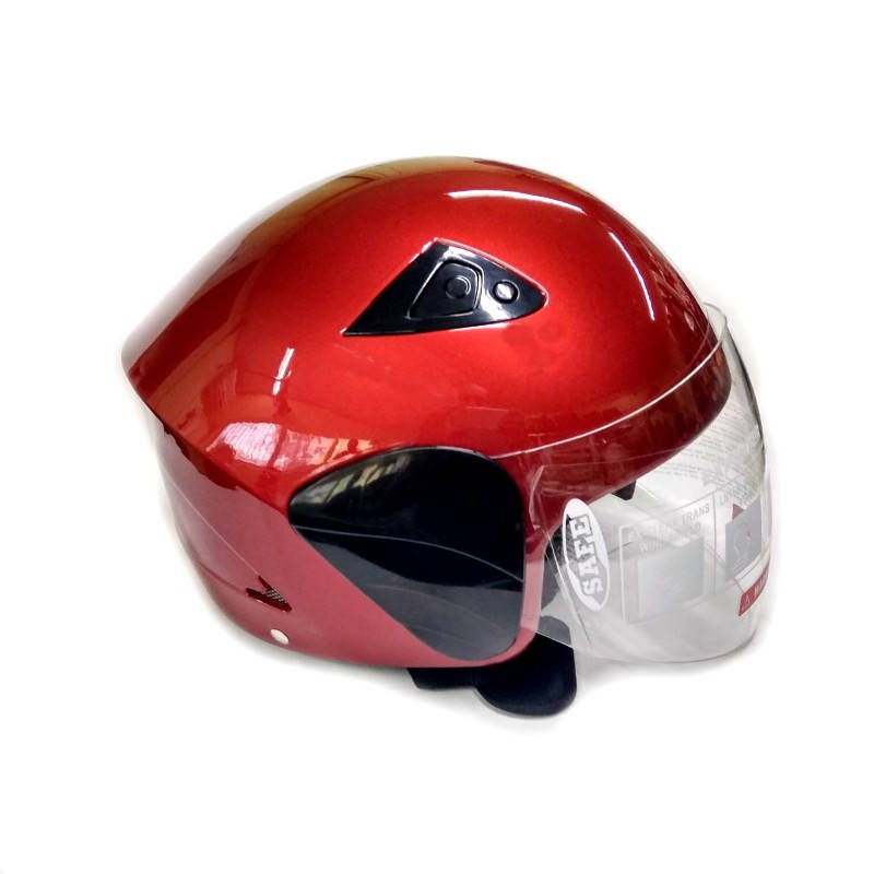 

Шлем для скутера DVKmoto -55 красный, размер М дополнительное стекло антискраб