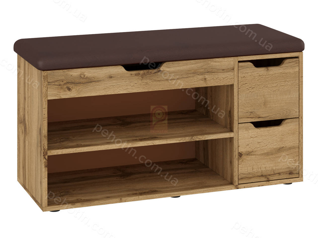 

Тумба для обуви Б-7 Пехотин Обувница с сиденьем Узкая в прихожую с ящиками открытая с пуфиком, Разные цвета