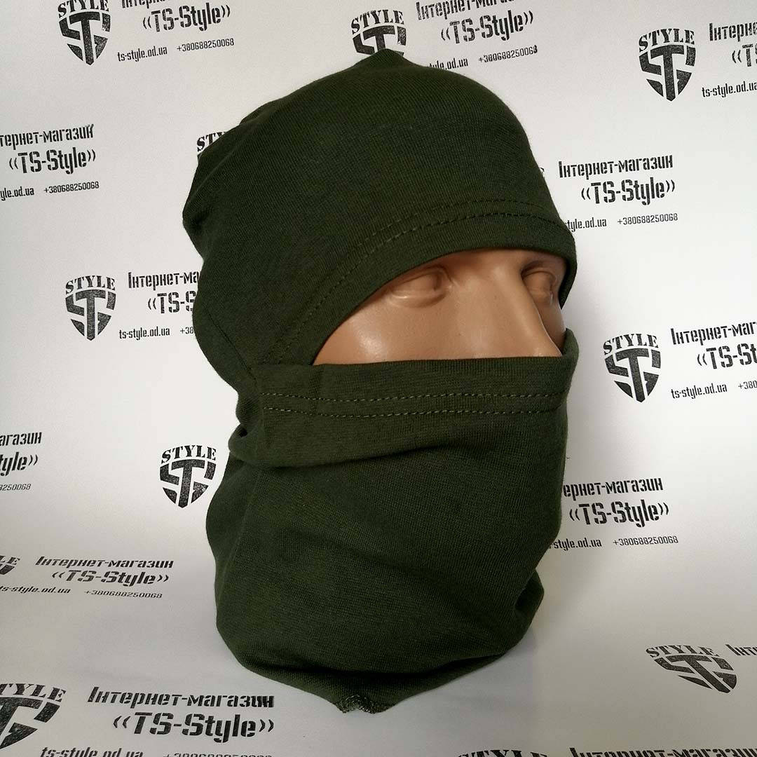 

Балаклава бавовняна трикотажна літня олива