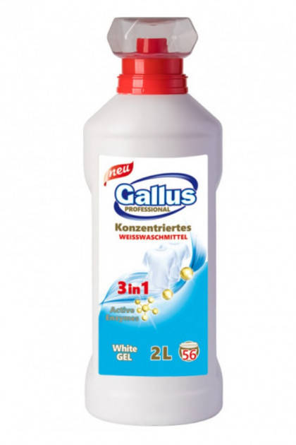 

Гель концентрат 3в1 для стирки белых и светлых вещей Gallus White 2л