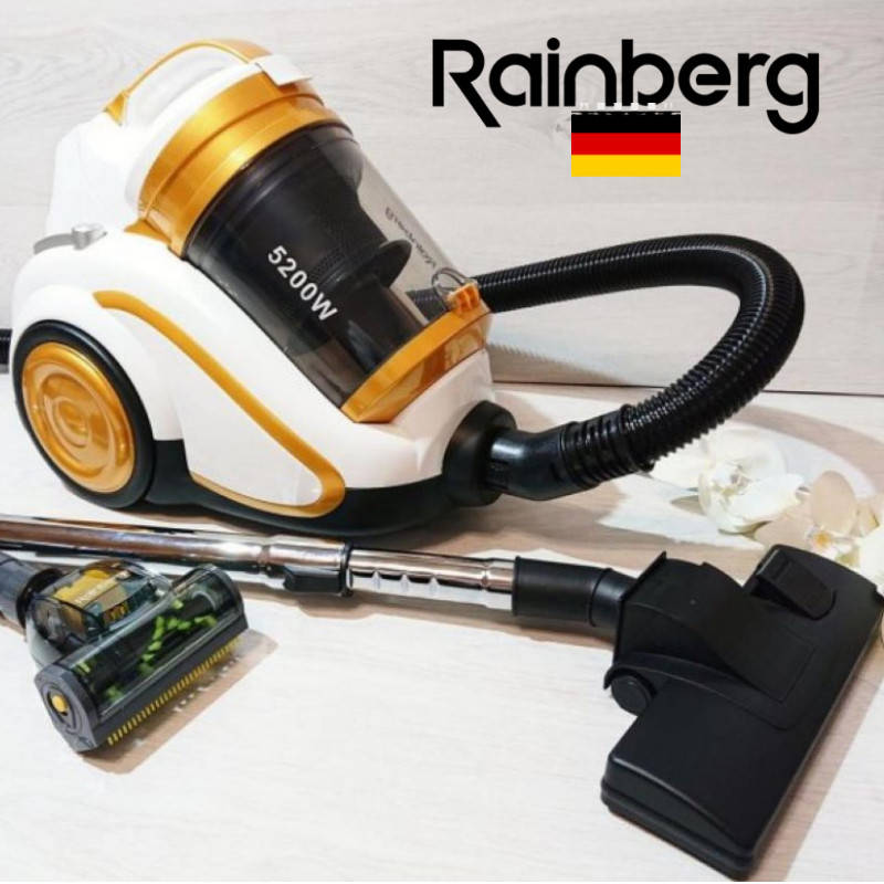 

Пылесос контейнерный Rainberg 5200 W колбовый циклонный с турбощеткой
