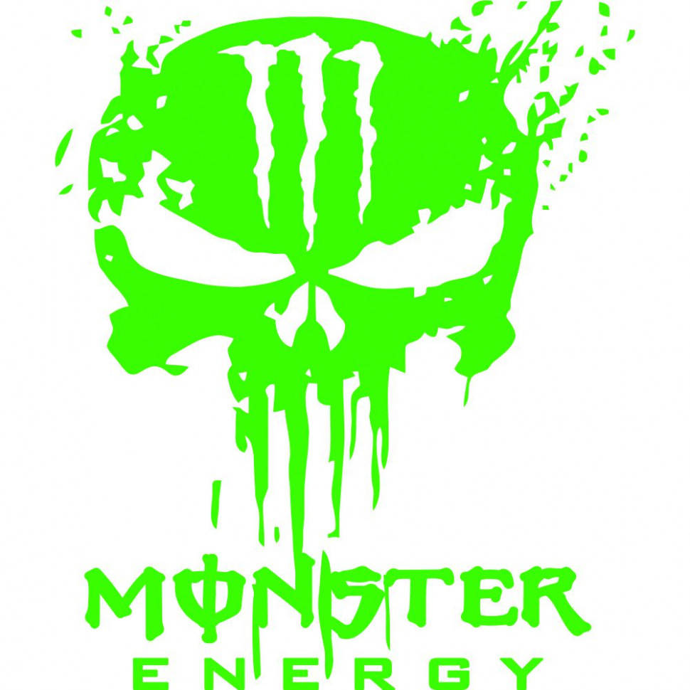 

Виниловая наклейка на автомобиль или мотоцикл - Череп Monster Energy