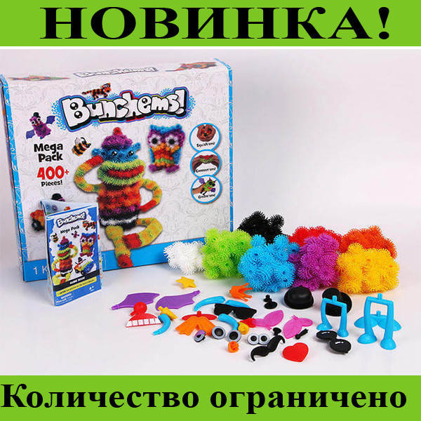 

Конструктор-липучка Bunchems Банчемс (400 шт), отличный, Разные цвета
