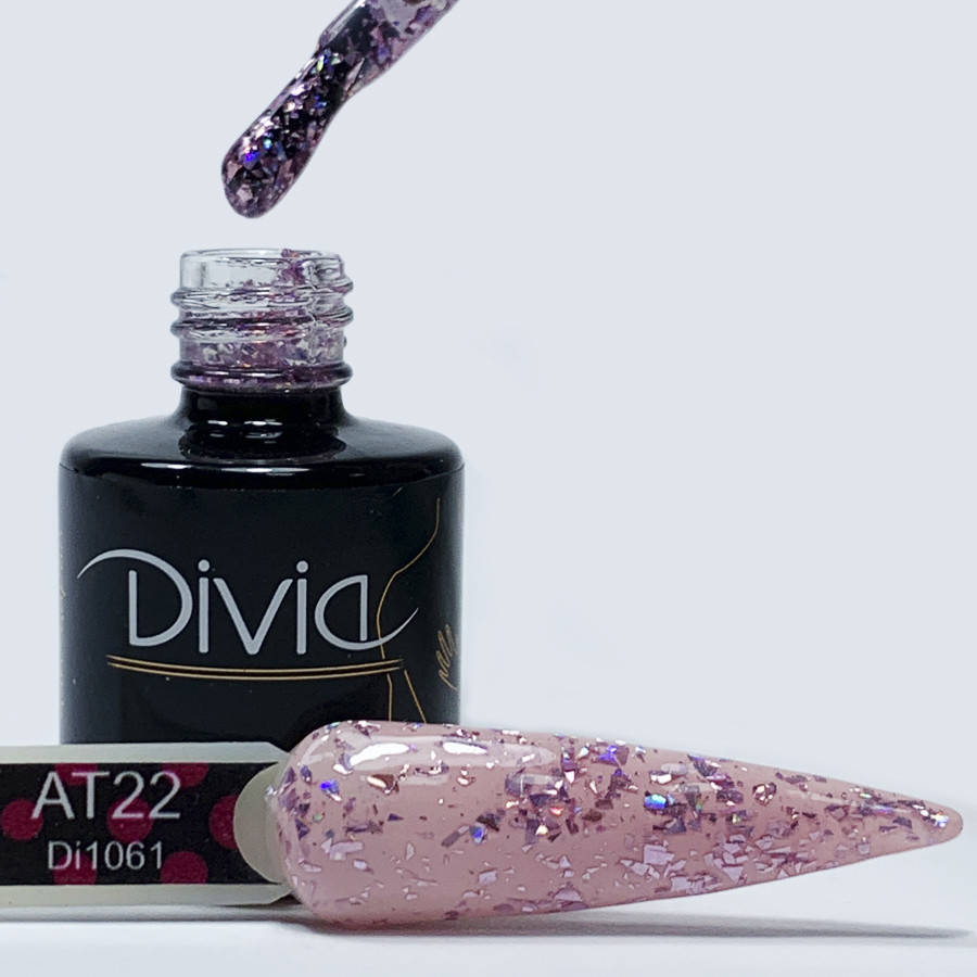 

Divia Топ Art с хлопьями без липкого слоя AT22 (Pink Hologram)