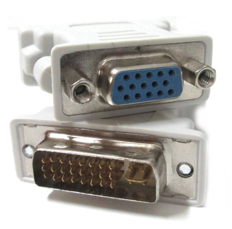 

Адаптер переходник VGA - DVI-I 24+5 (M), Белый