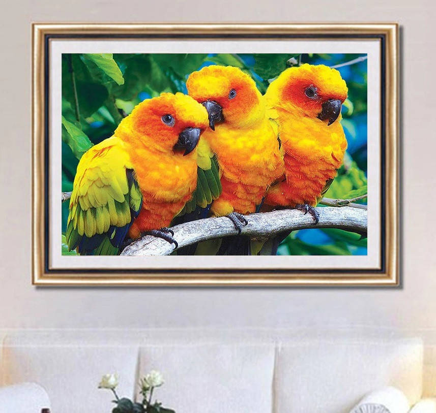

Алмазная мозаика "Попугаи", картина стразами. Матовая. 20*30 см