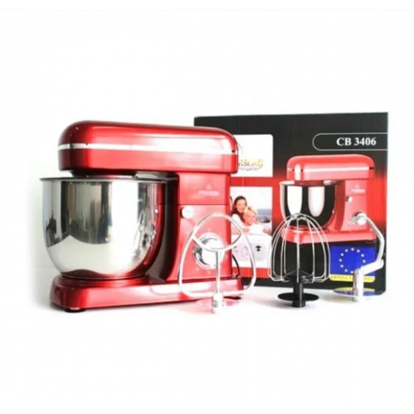 

Кухонный Тестомес Crownberg CB-3406 планетарный миксер, тестомес с чашей на 5 литров Красный