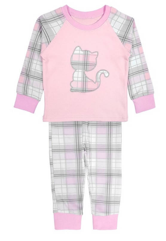 

Пижама в клетку на девочку 1,5-2-3-4-5-6-7-8-9 лет, Розовый