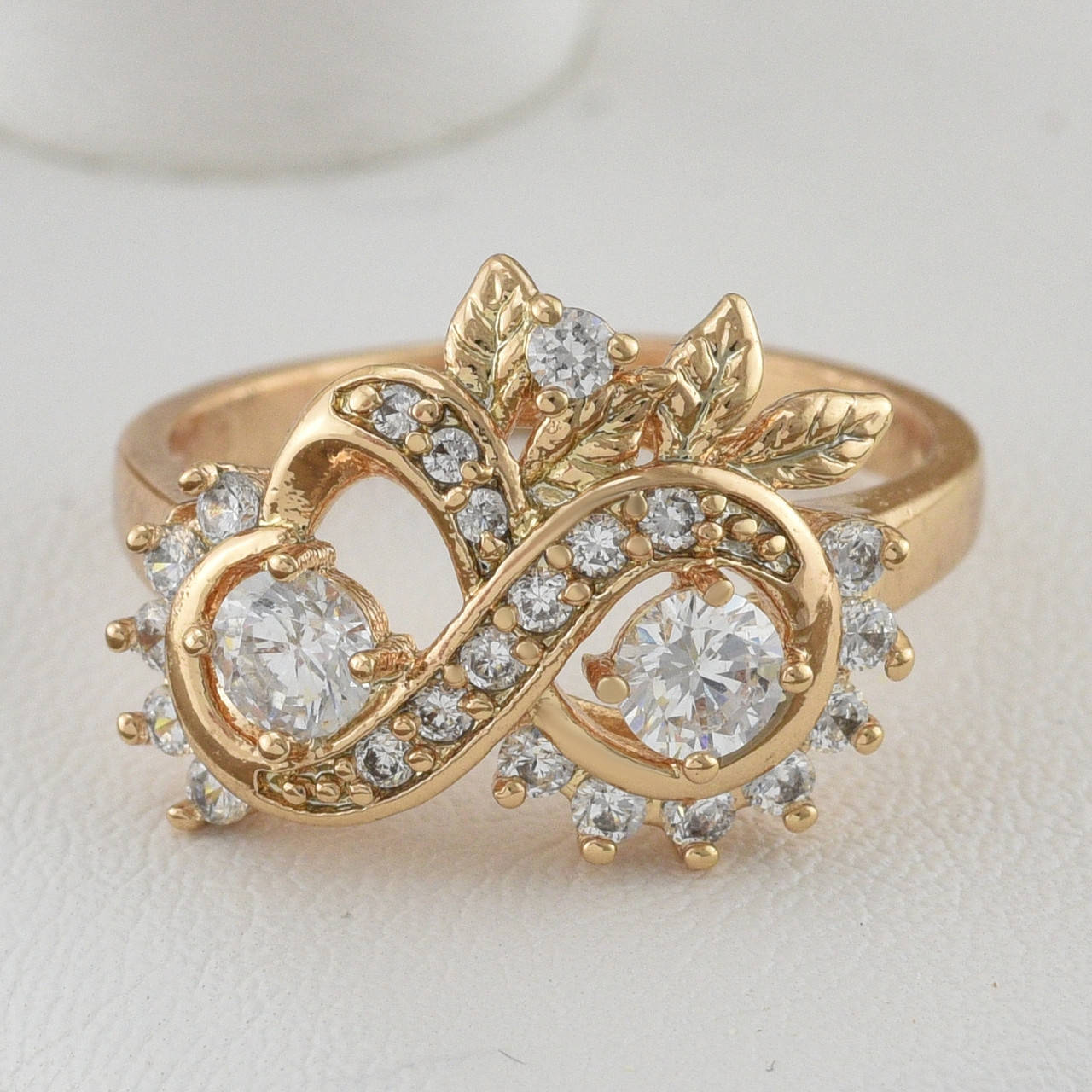 

Кольцо Xuping 31124 белые фианиты позолота 18К размер 18