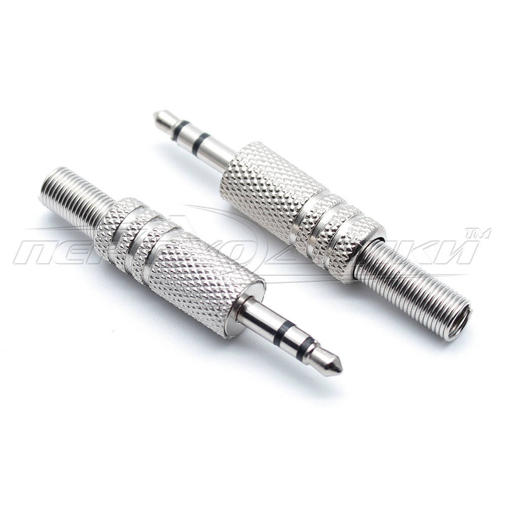 

Разъем штекер 3.5 мм стерео с пружиной (металл)