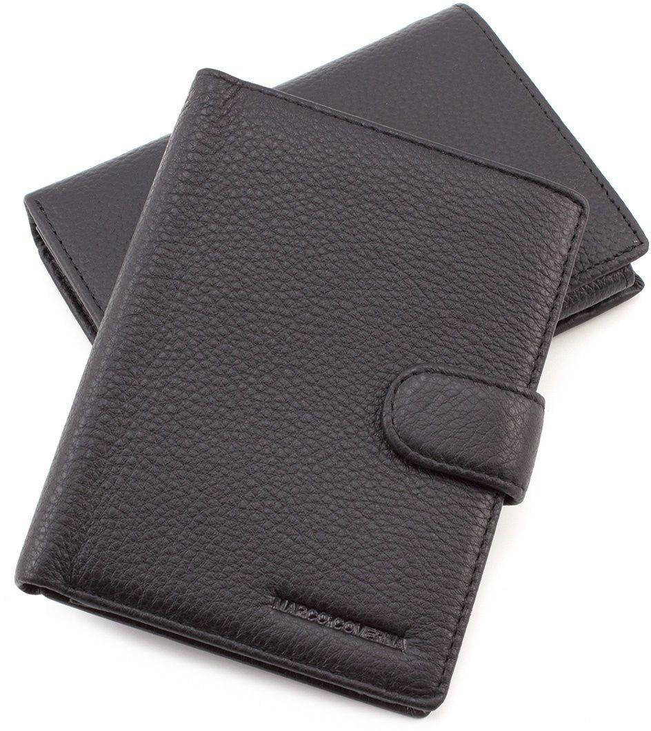 

Чёрный кожаный портмоне Marco Coverna 167-2 black, Черный