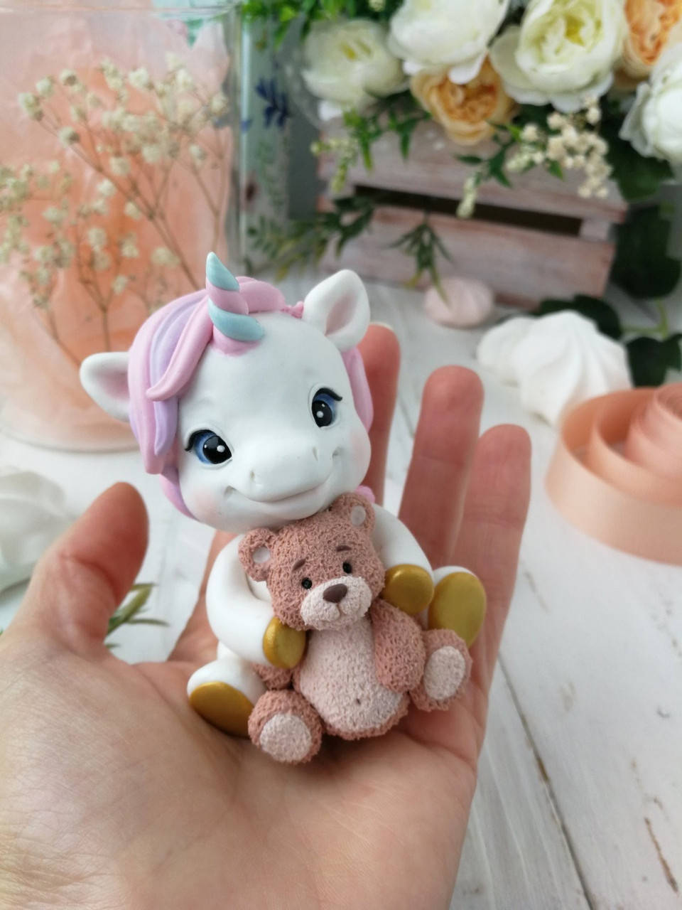 

Силиконовый молд Единорог с мишкой 2