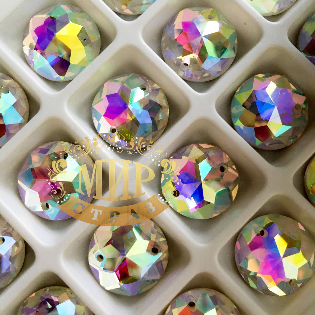 

Пришивные камни Lux Crystal AB 10мм*1шт, Мультиогранка