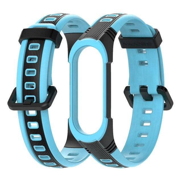

Ремешок для фитнес-браслета Xiaomi Mi Band 3 и 4 Sport 2 Black with blue