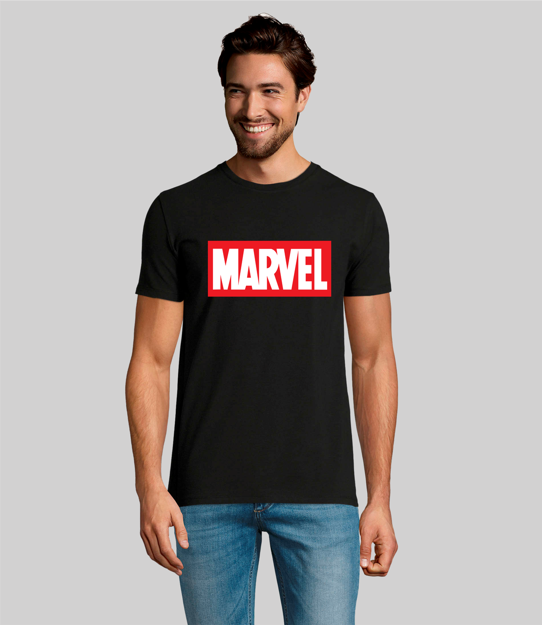 

Мужская футболка. Качественная мужская футболка с принтом. Marvel черный, XXL