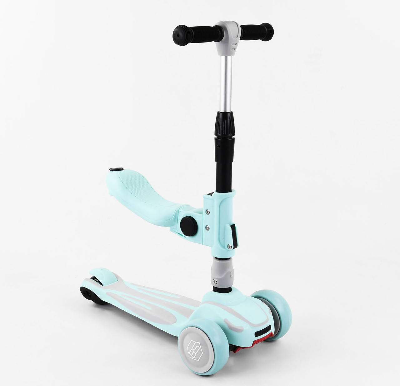 

Детский Самокат трехколесный с сидением Best Scooter MAXІ (2в1) бирюзовый цвет