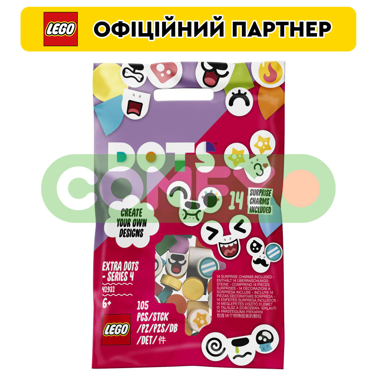 

Конструктор ЛЕГО LEGO Dots Дополнительные элементы серия 4 (41931), Разные цвета
