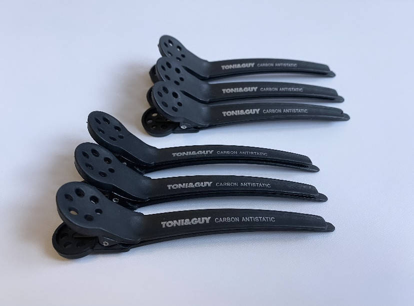 

Зажимы для волос Tony&Guy Carbon Antistatic, чёрные 6 шт, Черный
