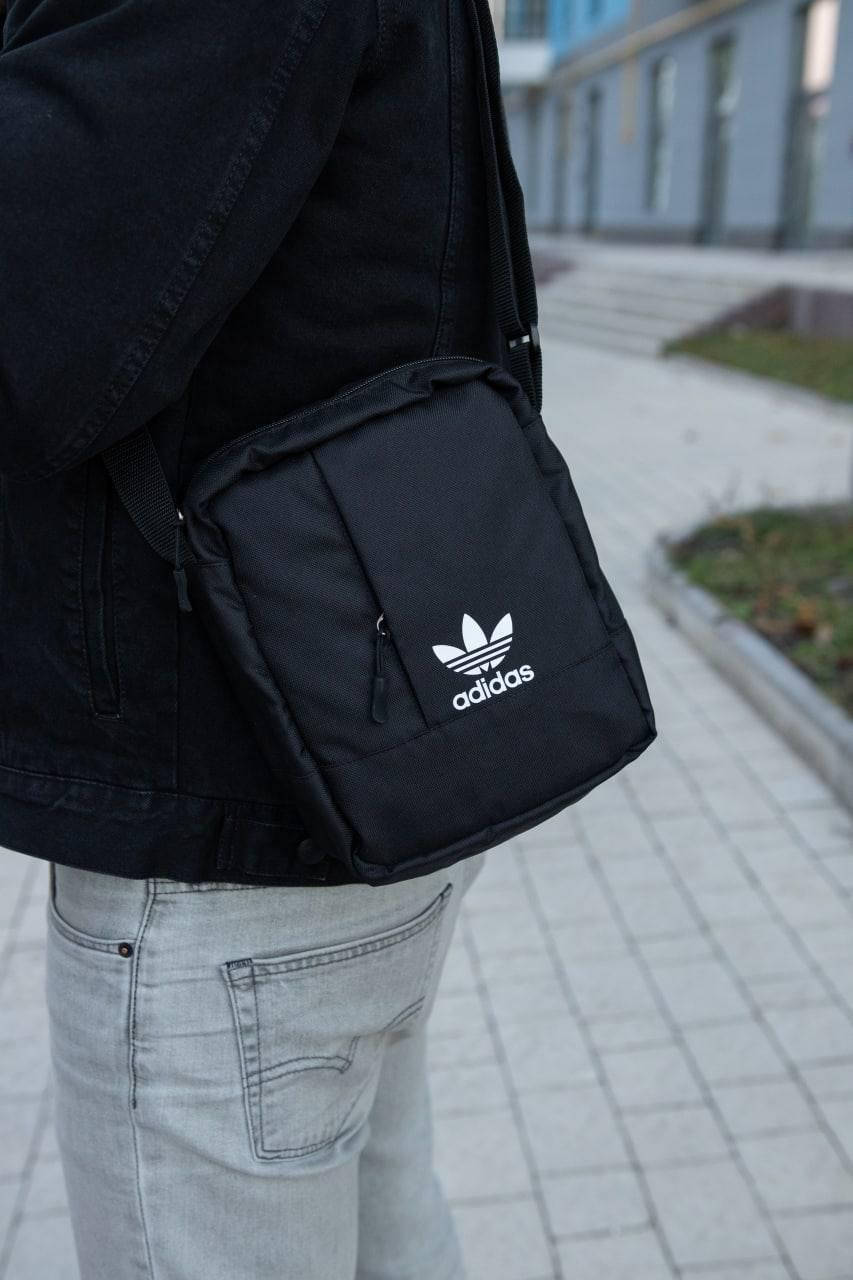 

Мессенджер Adidas сумка через плечо Адидас барсетка черная, Черный