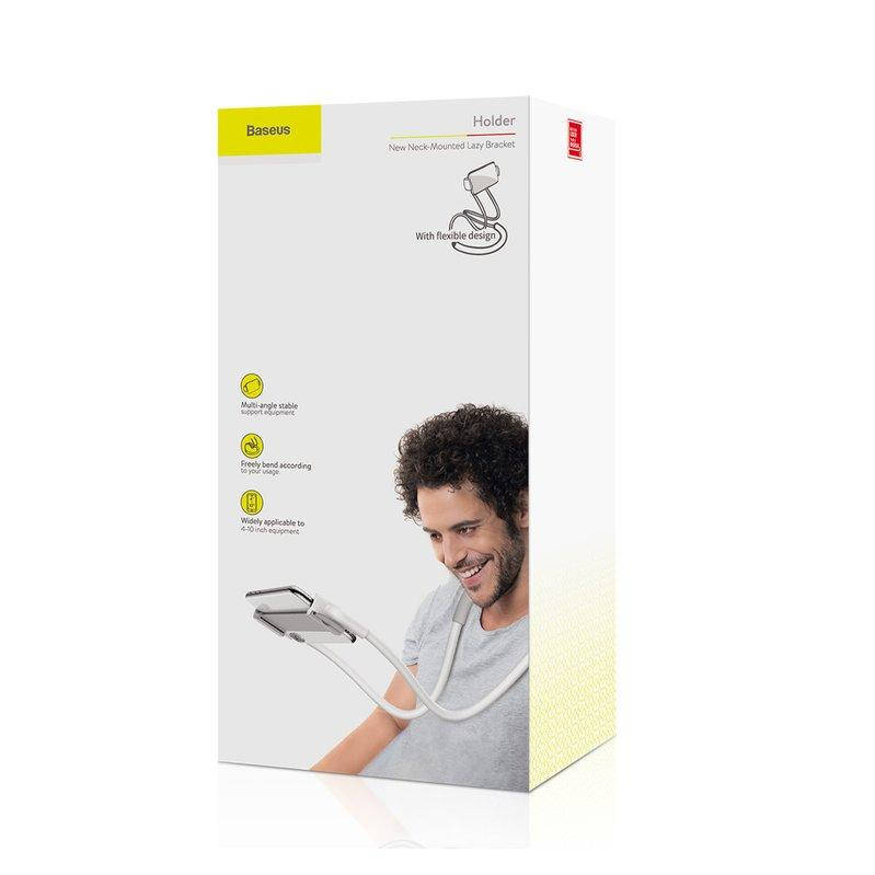 

Тримач Baseus Neck-Mounted Lazy Bracket, білий, на шию, #SUJG-ALR02