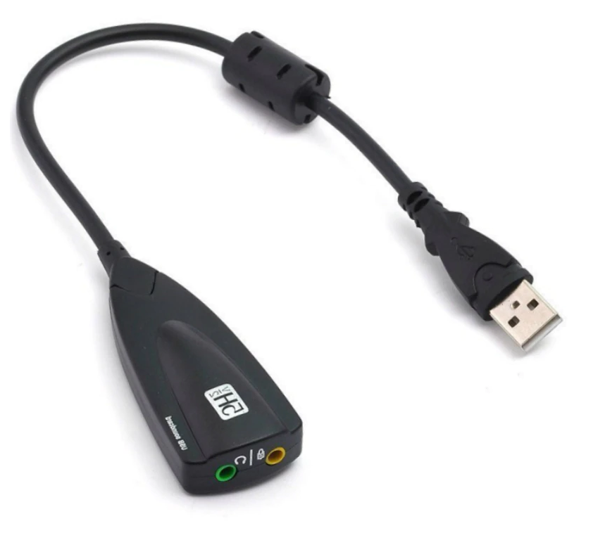 

USB звуковая карта для ПК или ноутбука черного цвета