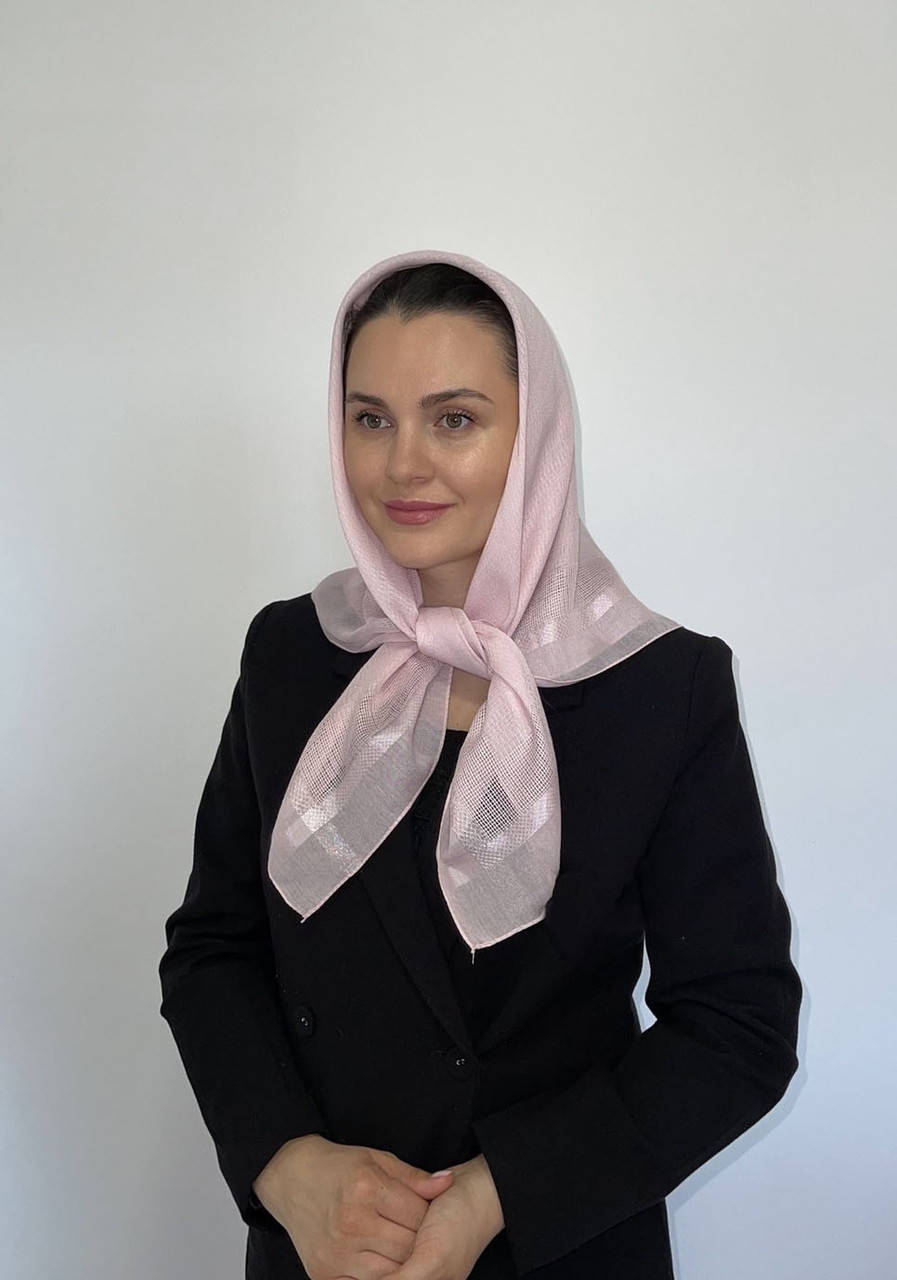 

Льняной платок на голову 75 см*75 см