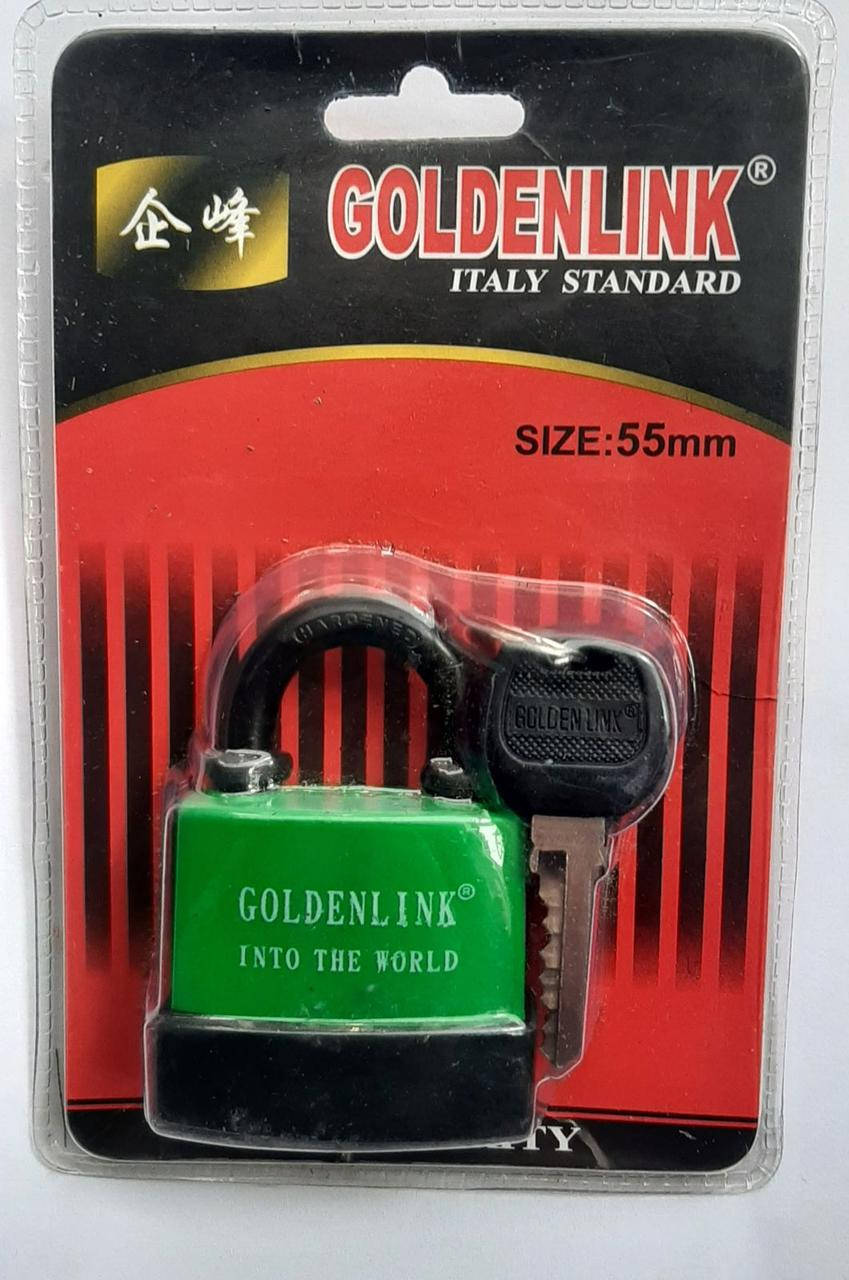 

Замок навесной обрезиненый Goldenlink 55 мм
