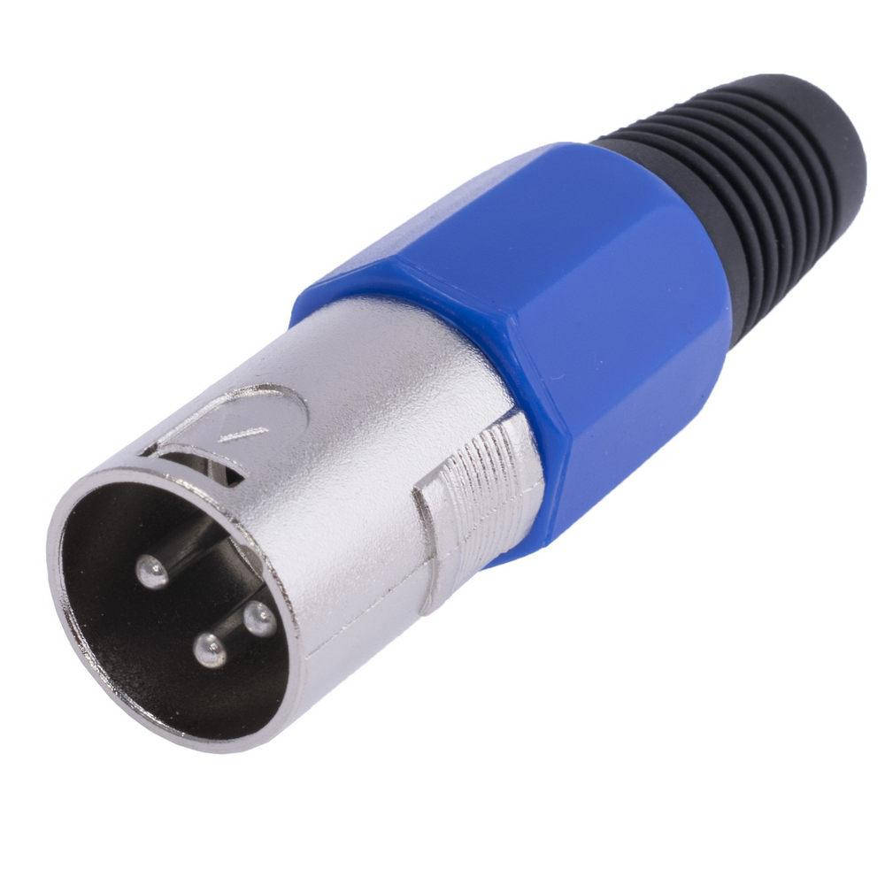 

Штекер "папа" XLR 3P, на кабель, синий (AL1206-Bochen) Bochen