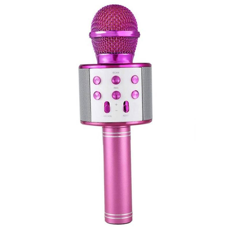

Микрофон караоке Bluetooth WS-858 pink малиновый 154642