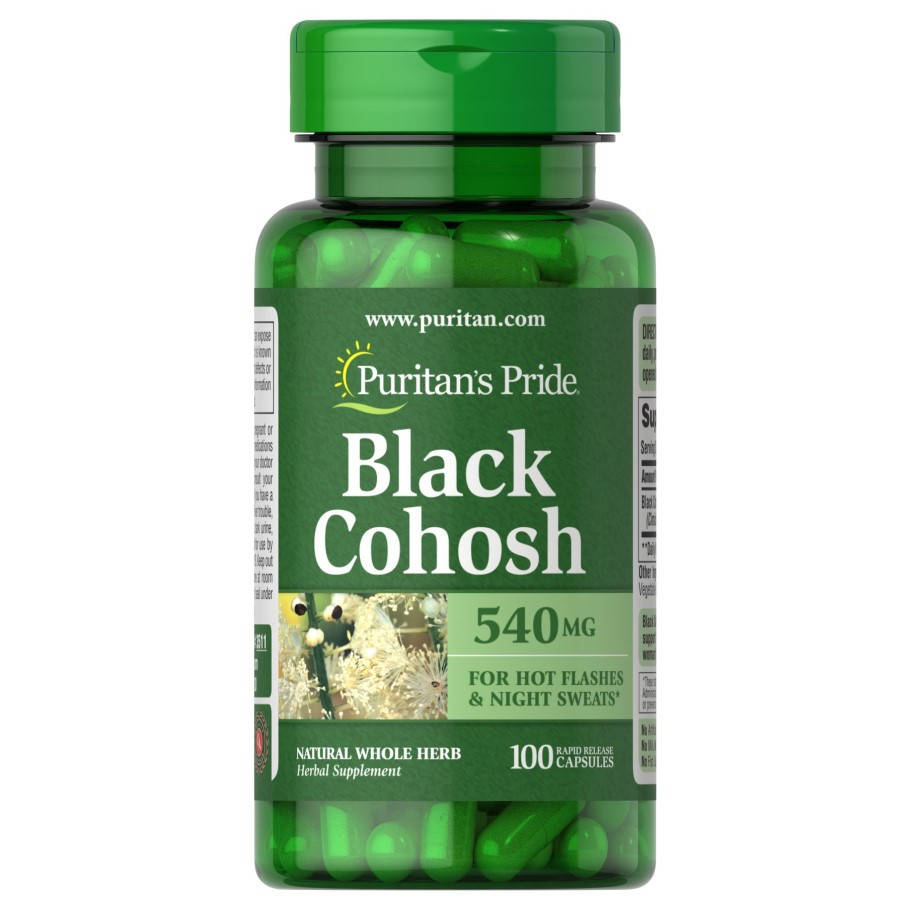 

Натуральная добавка Puritan's Pride Black Cohosh 540 mg, 100 капсул