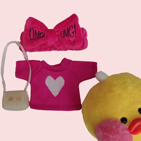 

Одежда для уточки Лалафанфан Masyasha Сердечко одежда для утки LaLafanfan малиновая кофта, с сумочкой и, Малиновый