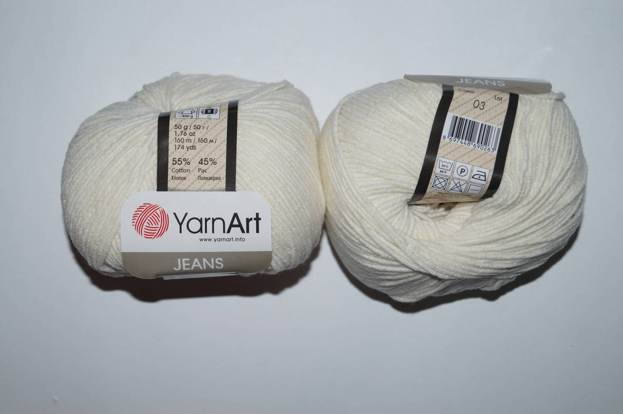 

YarnArt Jeans - 03 молочный