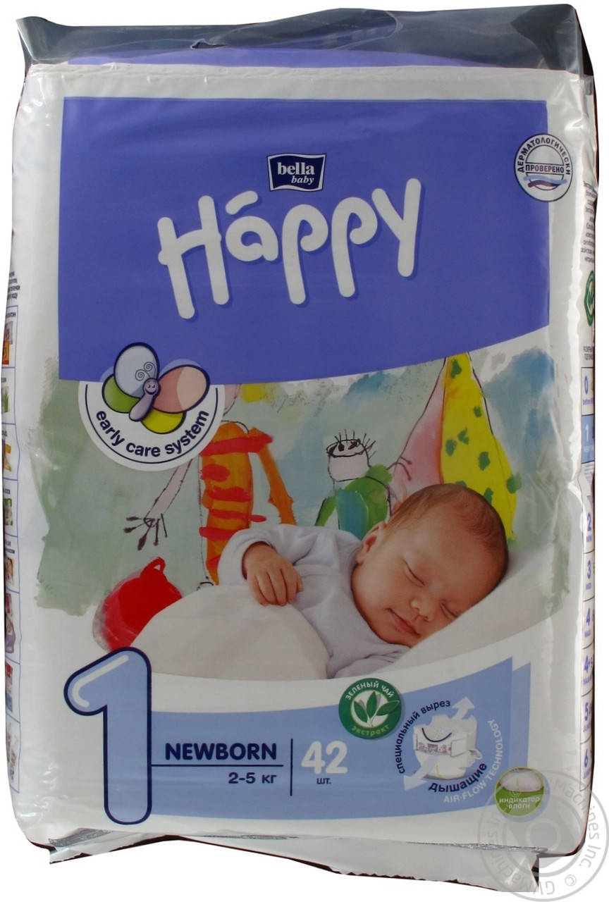 

Подгузники Bella Happy Newborn №1 (2-5 кг) 42 шт