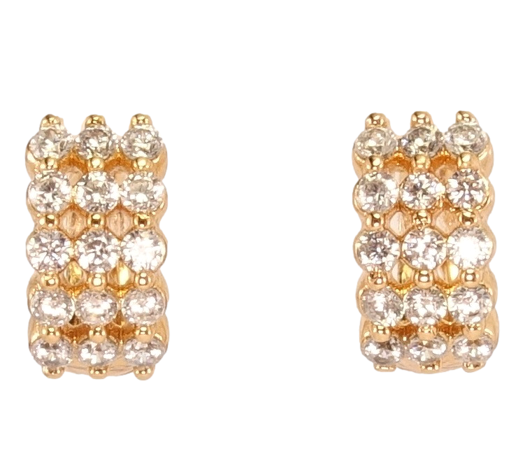 

Серьги Xuping Позолота 18K колечки "Инкрустация цирконий в три ряда"