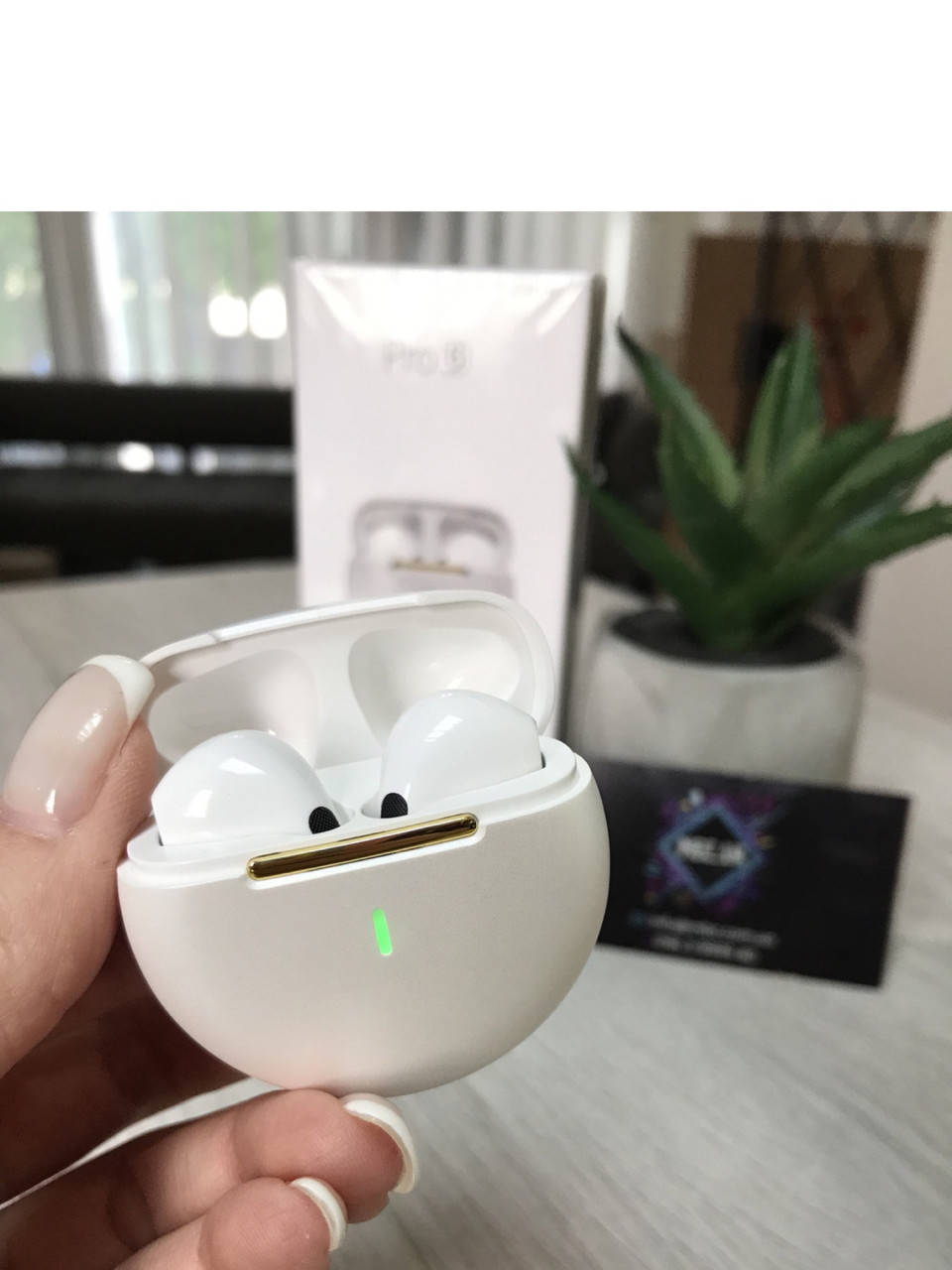 

Bluetooth навушники Airpods Pro 6 TWS сенсорні безпровідні Аирподс Перламутр