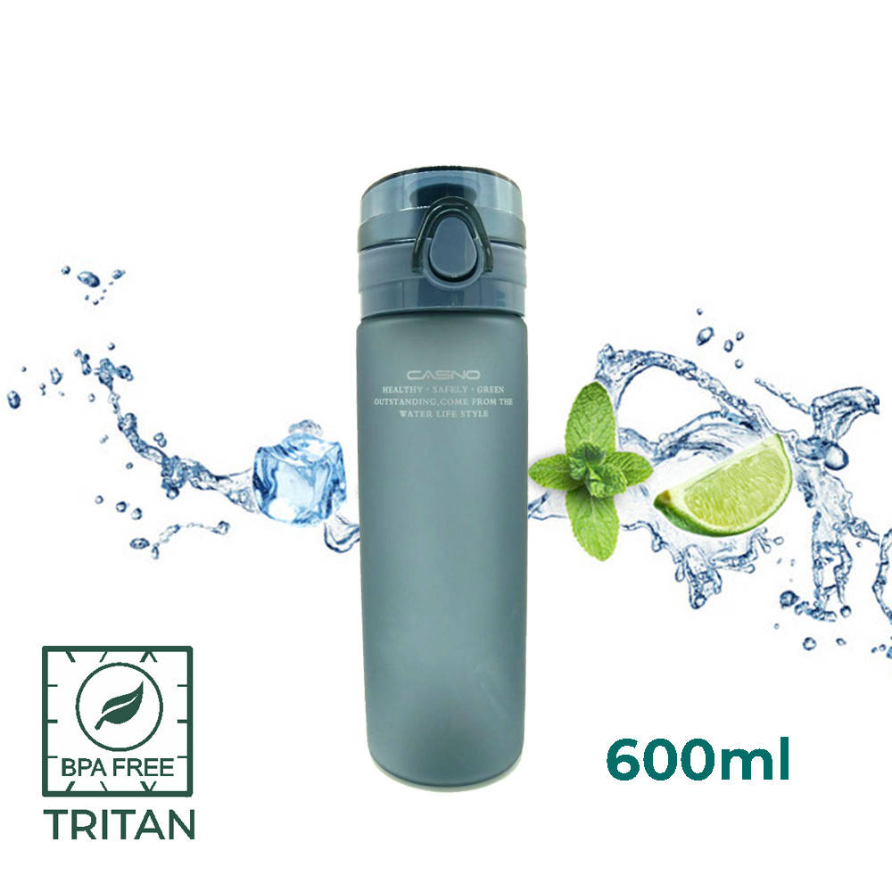 

Пляшка для води CASNO 650 мл KXN-1157 Tritan Сіра