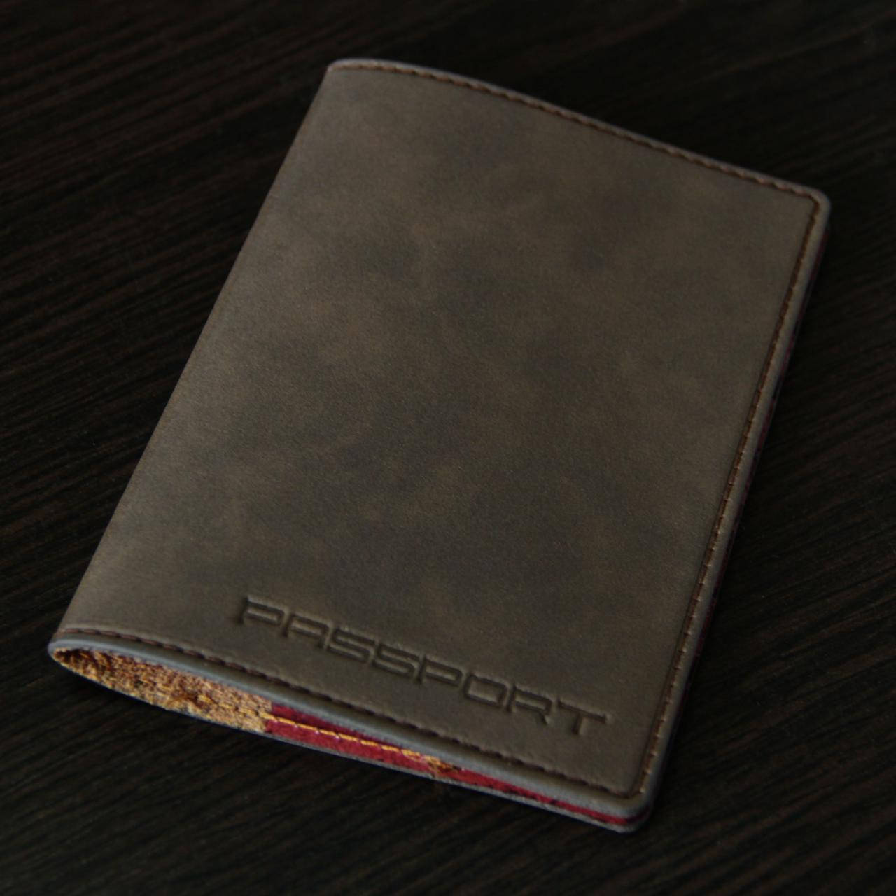 

Обложка из эко-кожи для паспорта Passport PJ коричневая, Коричневый