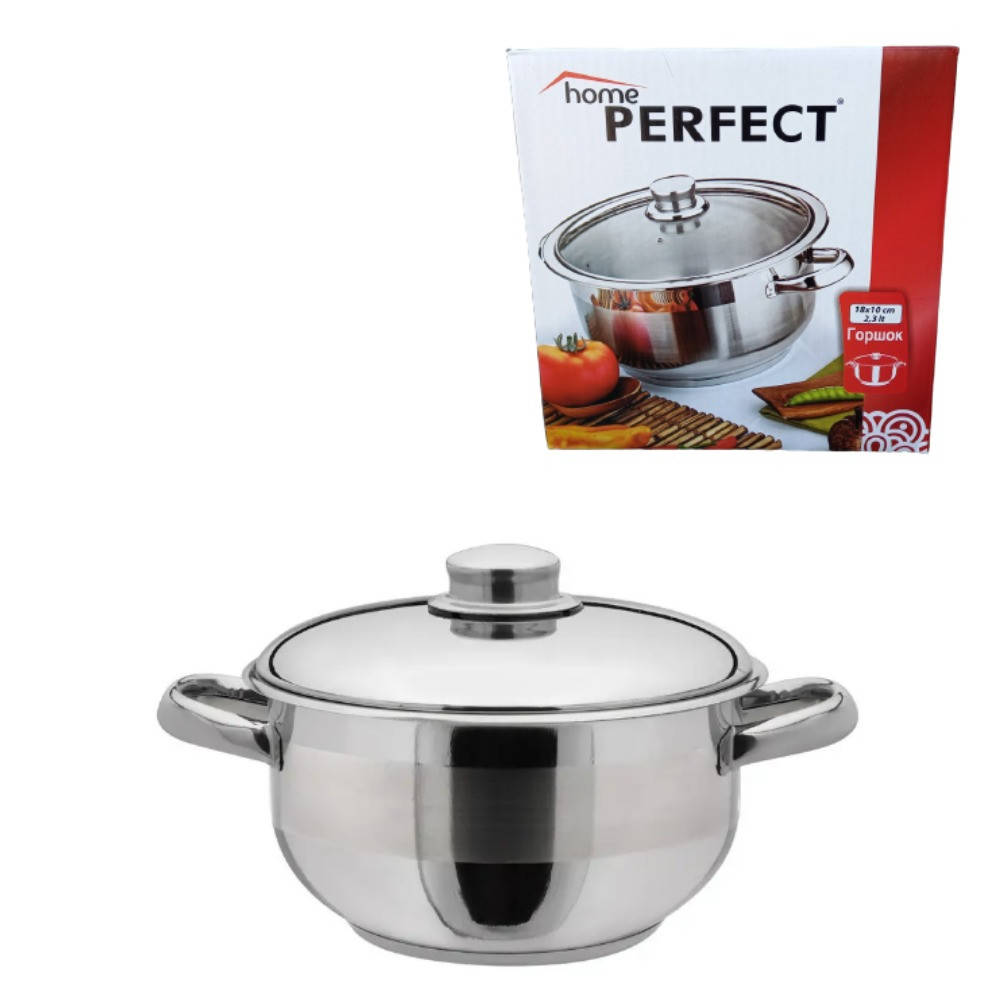 

Кастрюля нержавейка 2 л. с крышкой Home Perfect Турция