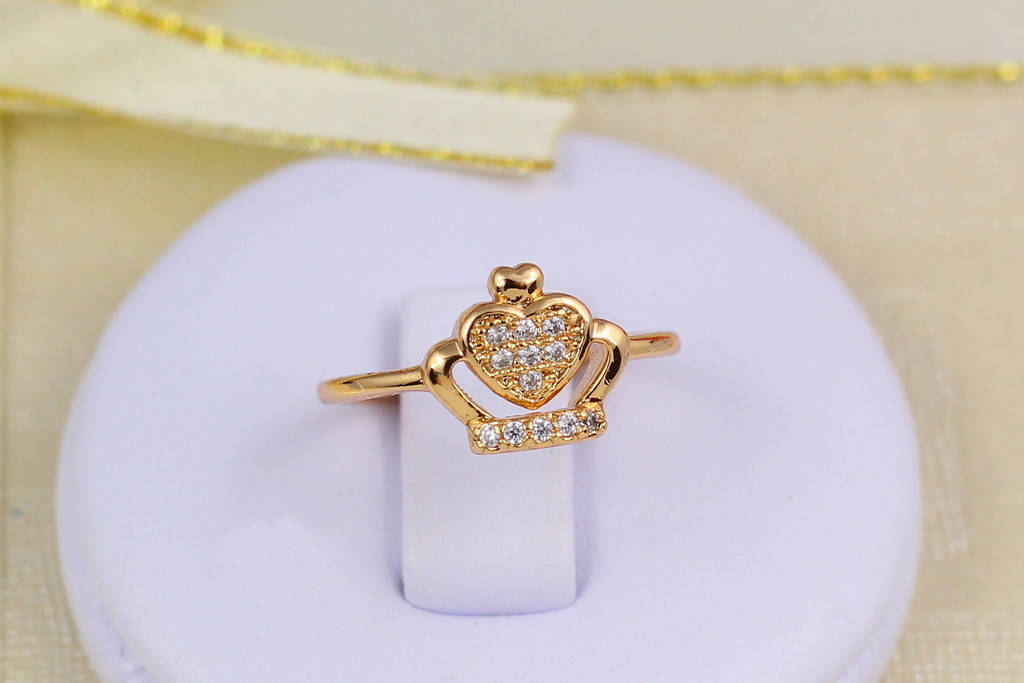 

Кольцо Xuping Jewelry корона детское раздвижное р 14 золотистое